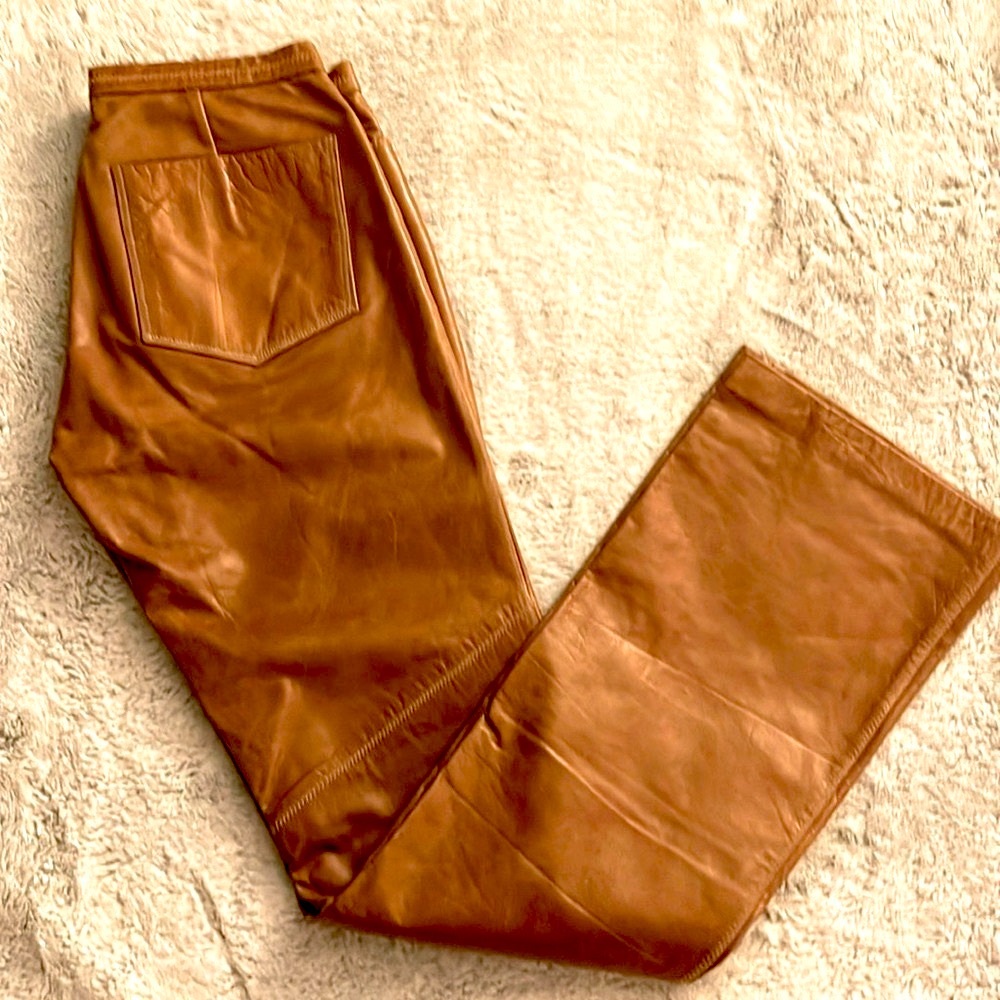 Vintage Gap Ladies Straight Leg Leather bootcut pants, size 4, Excellent!